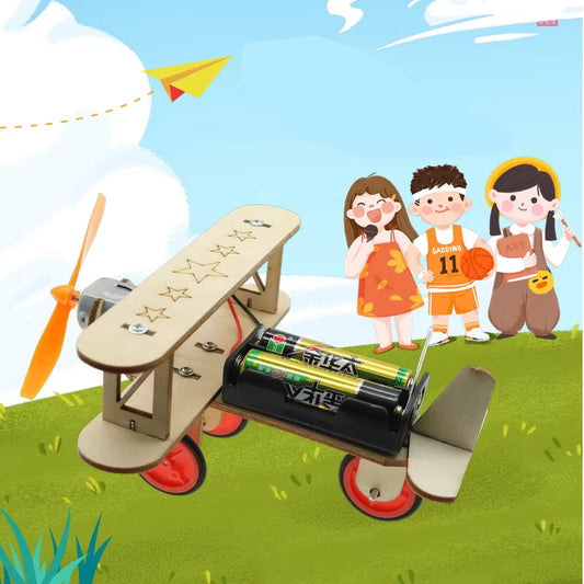 Wooden DIY Airplane & Helicopter Puzzle Kits: Educational Science Toys for Kids' School Projects