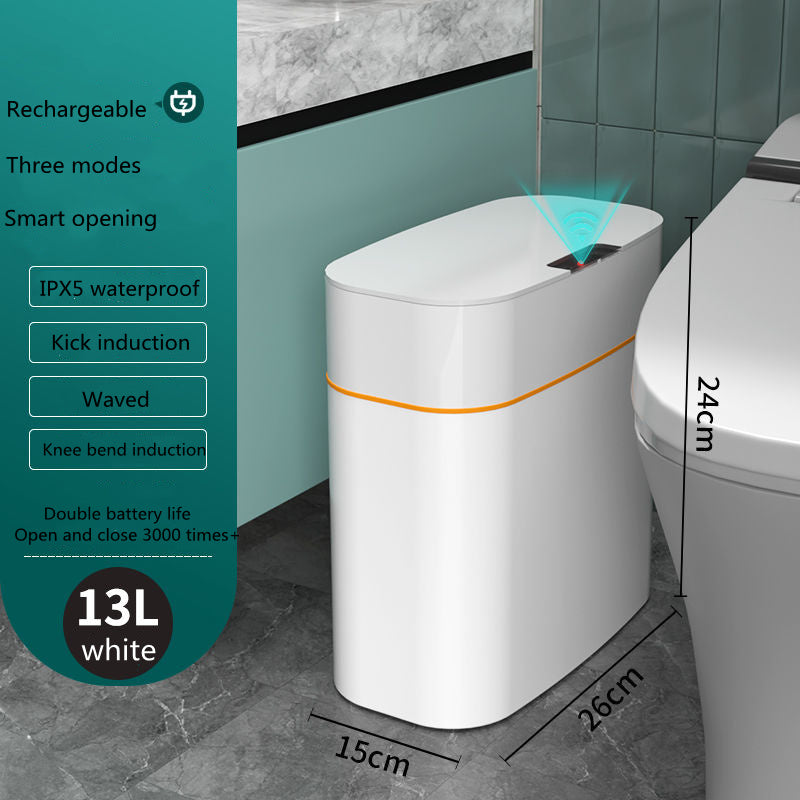 Smart Trash Can with Lid - Automatic Induction Dustbin for Bedroom, Living Room, Kitchen, and Car