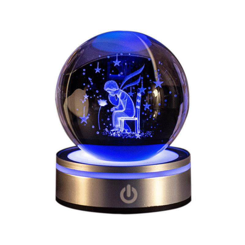 Colorful Gradient 3D Inner Carving Crystal Ball Night Lamp – Creative Home Decor and Gift Idea