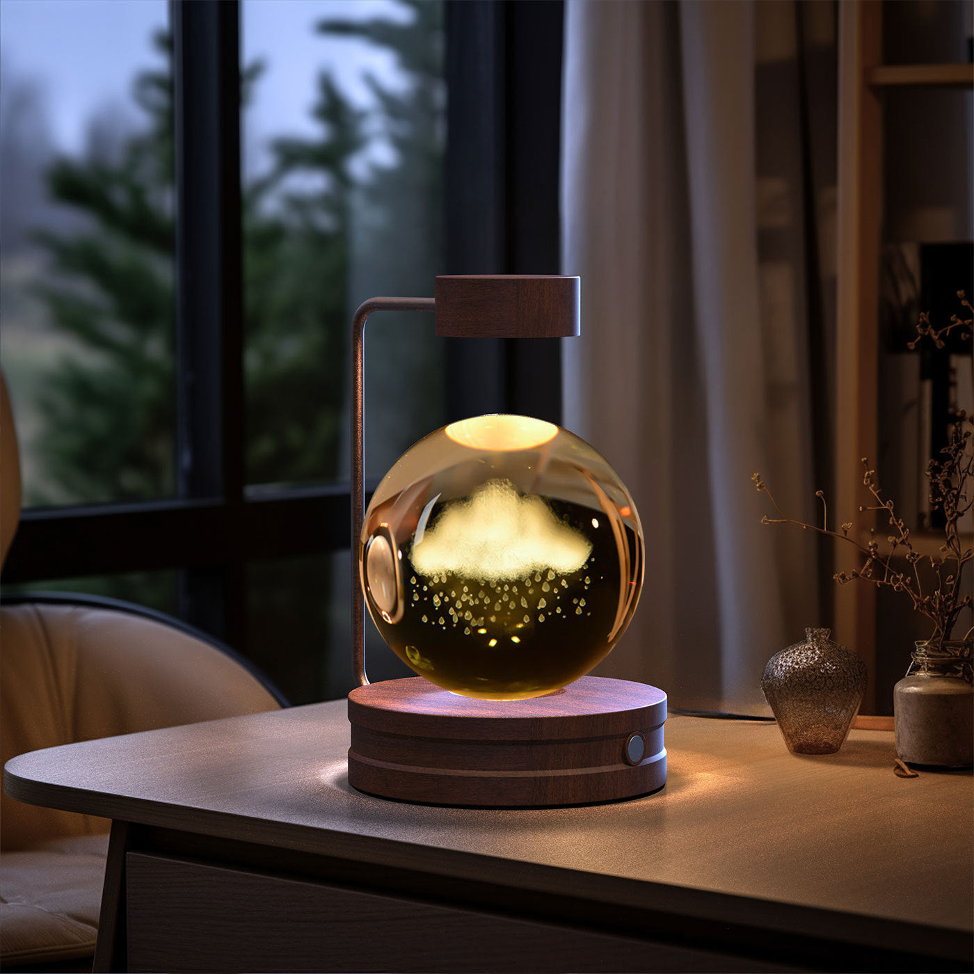 Crystal Ball Cosmic Dinosaur Night Light - USB-Powered Warm Bedside Lamp, Indoor Decorative Light, Perfect Birthday Gift for Kids and Adults