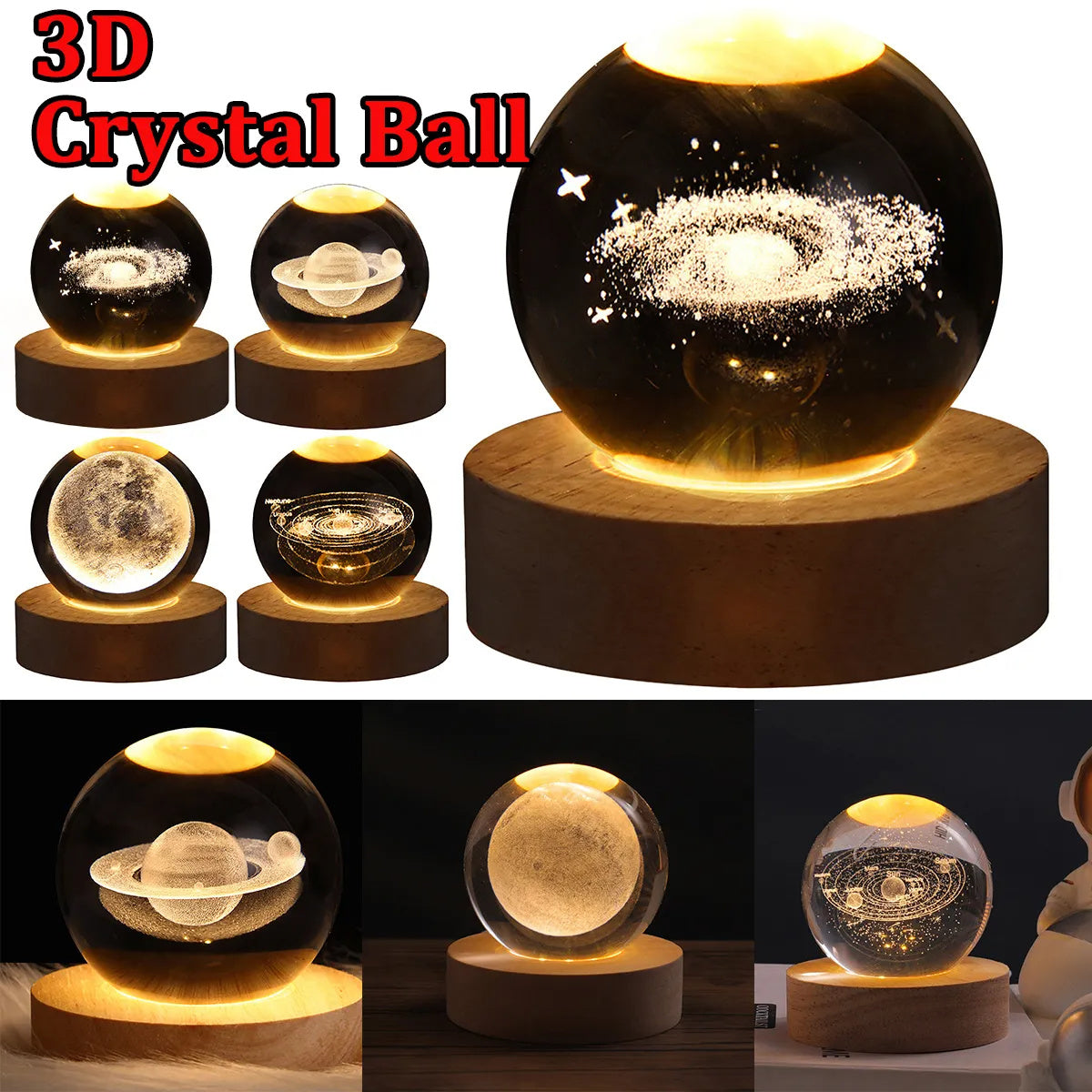 3D Crystal Night Light – Elegant & Atmospheric