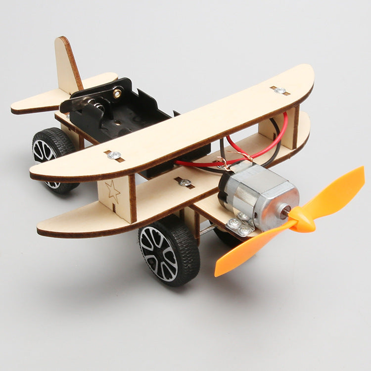 Wooden DIY Airplane & Helicopter Puzzle Kits: Educational Science Toys for Kids' School Projects