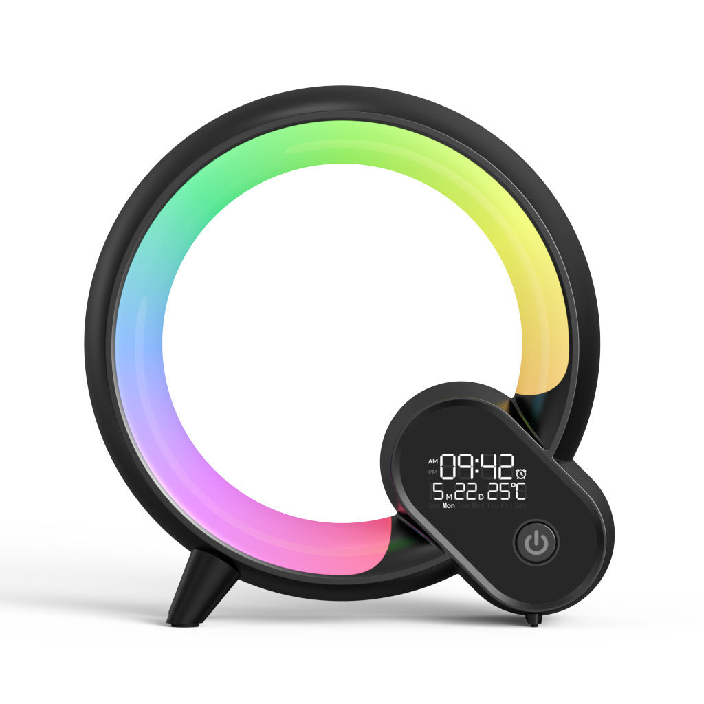 Creative Q Light Analog Sunrise Alarm Clock - Bluetooth Audio, Digital Display, Intelligent Wake-Up, and Colorful Atmosphere Light