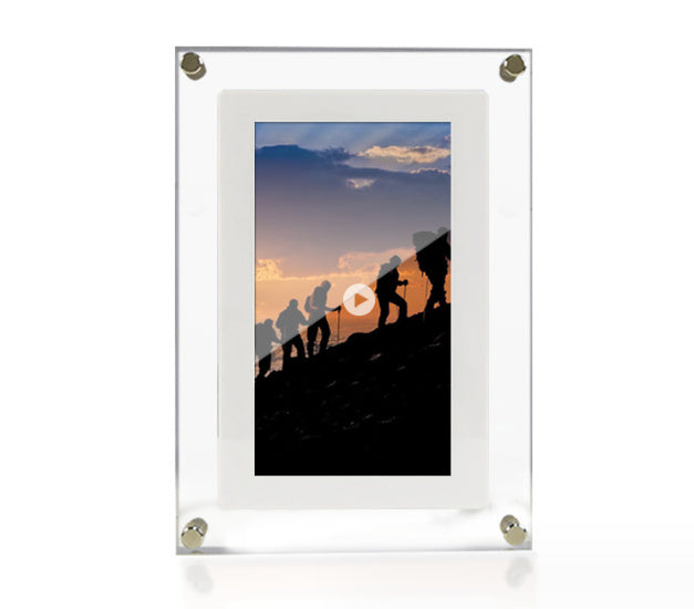 Acrylic Digital Picture Frame: 1GB Vertical Display with Type-C & Battery, Perfect Gift for Loved Ones