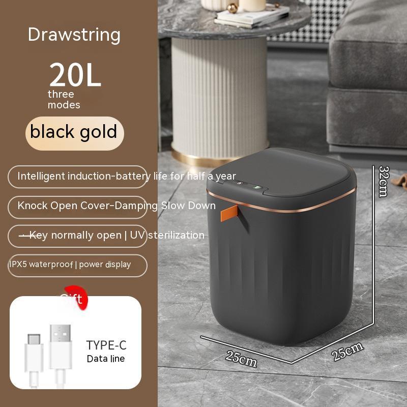 Smart Trash Can with Lid - Automatic Induction Dustbin for Bedroom, Living Room, Kitchen, and Car