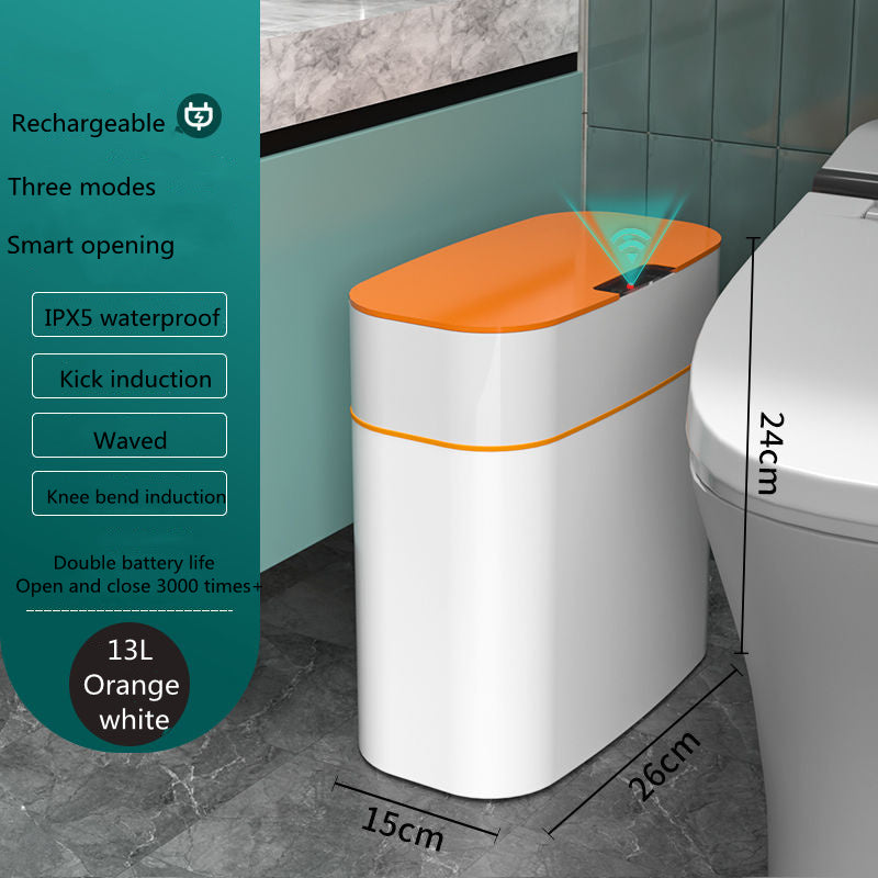 Smart Trash Can with Lid - Automatic Induction Dustbin for Bedroom, Living Room, Kitchen, and Car