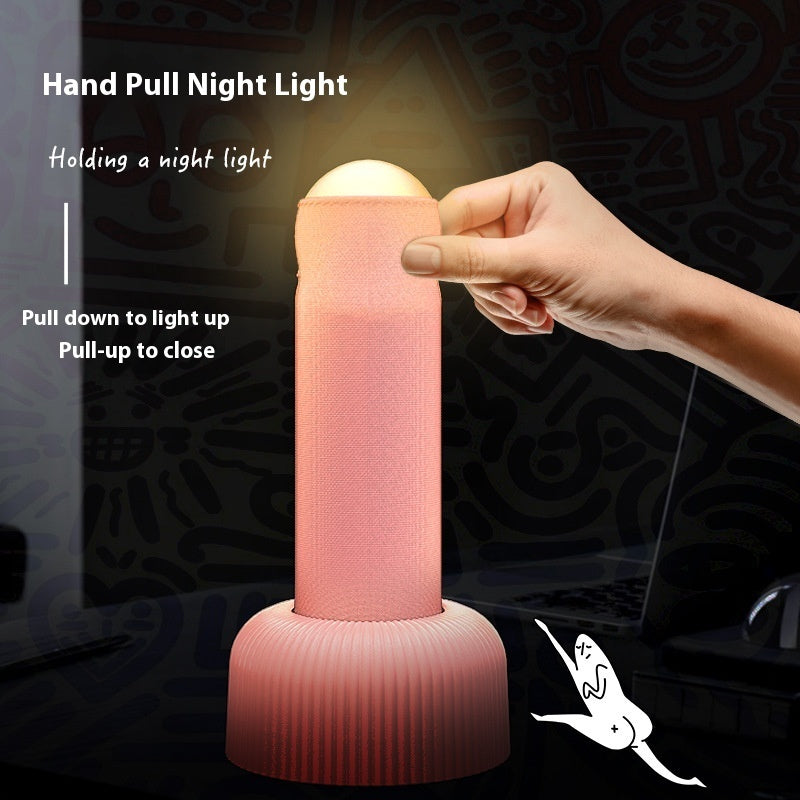 Creative Handheld Night Light: Unique LED Design with On/Off Switch and Table Base