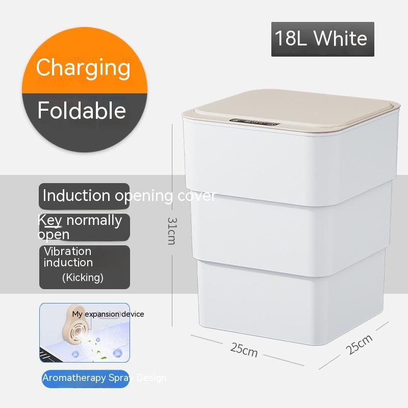 Smart Trash Can with Lid - Automatic Induction Dustbin for Bedroom, Living Room, Kitchen, and Car