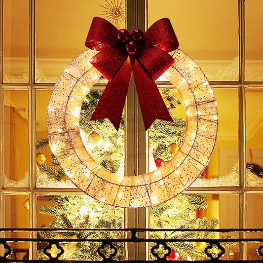 Elegant LED Christmas Wreath – Festive & Luxurious Holiday Decor!