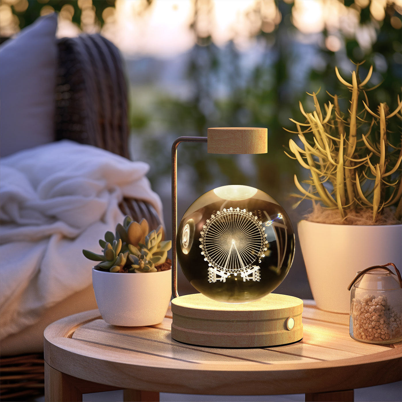 Crystal Ball Cosmic Dinosaur Night Light - USB-Powered Warm Bedside Lamp, Indoor Decorative Light, Perfect Birthday Gift for Kids and Adults