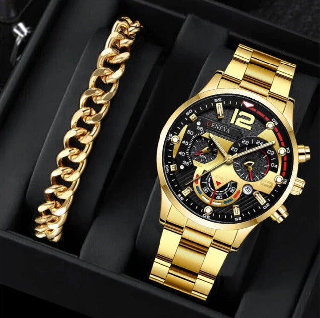 Elegant Men's Bracelet & Watch Set – Timeless Business Style