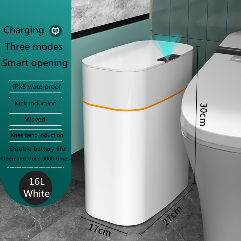 Smart Trash Can with Lid - Automatic Induction Dustbin for Bedroom, Living Room, Kitchen, and Car