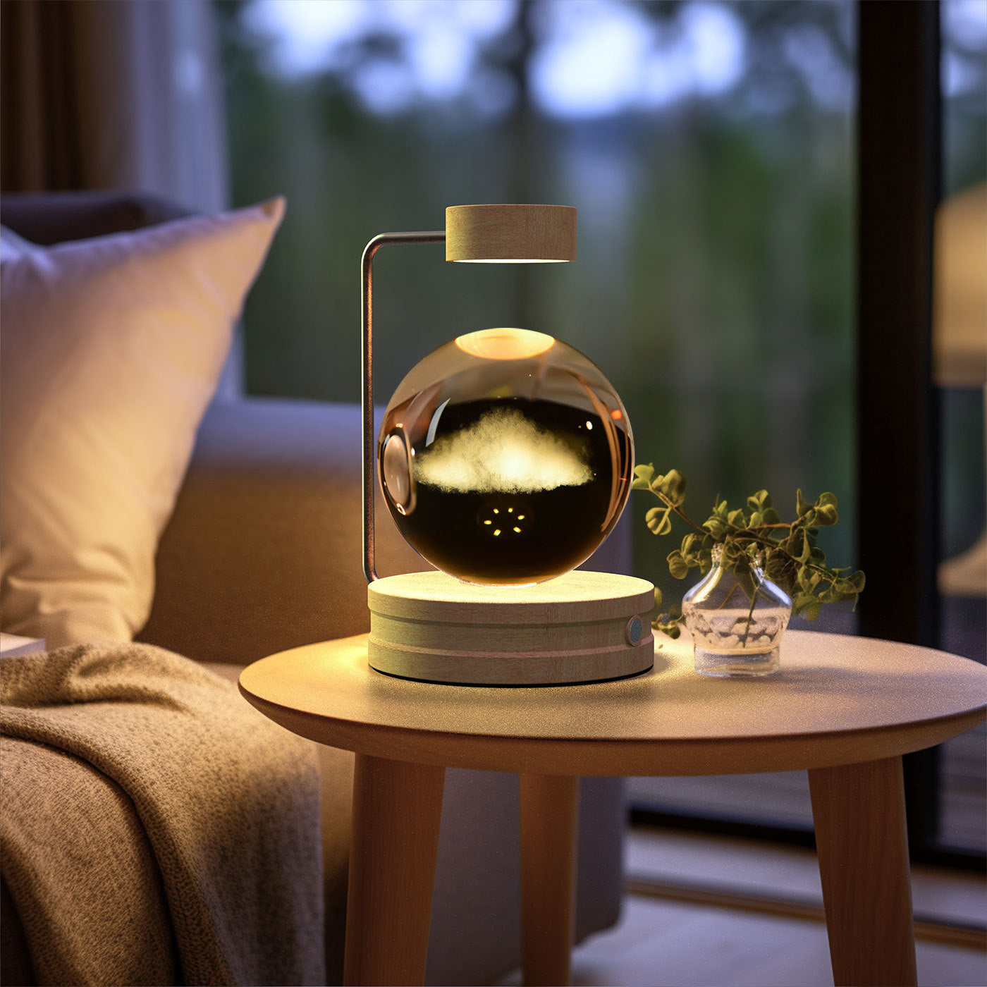 Crystal Ball Cosmic Dinosaur Night Light - USB-Powered Warm Bedside Lamp, Indoor Decorative Light, Perfect Birthday Gift for Kids and Adults