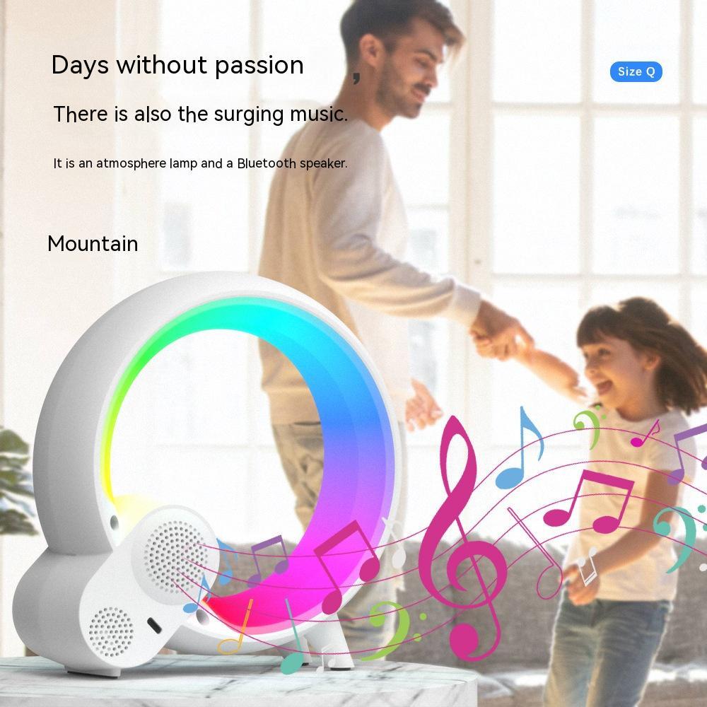 Creative Q Light Analog Sunrise Alarm Clock - Bluetooth Audio, Digital Display, Intelligent Wake-Up, and Colorful Atmosphere Light