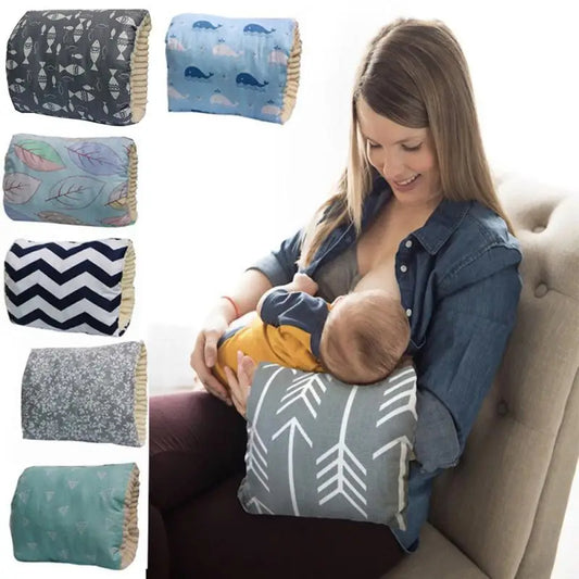 Adjustable washable cotton nursing pillow for baby support.