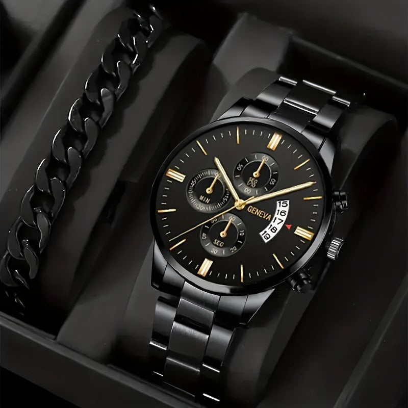 Elegant Men's Bracelet & Watch Set – Timeless Business Style