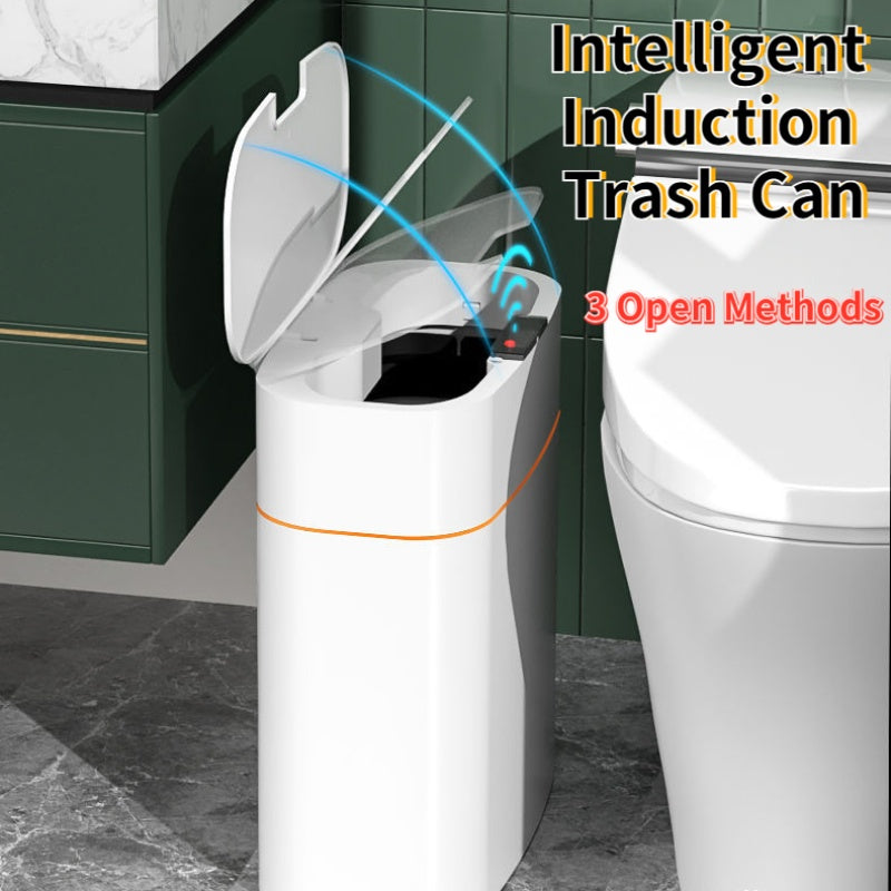 Smart Trash Can with Lid - Automatic Induction Dustbin for Bedroom, Living Room, Kitchen, and Car