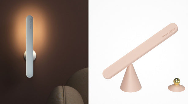 Creative Geometric Table Lamp with Wireless Wall Mount, Magnetic Suction, and Night Light Functionality