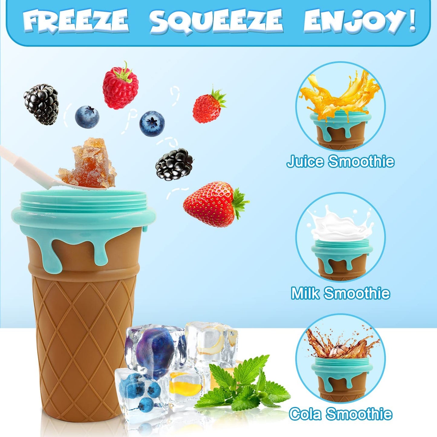 500ml Slushy Maker Cup: Quick-Frozen Magic Ice Cream & Smoothie Maker for Summer Drinks