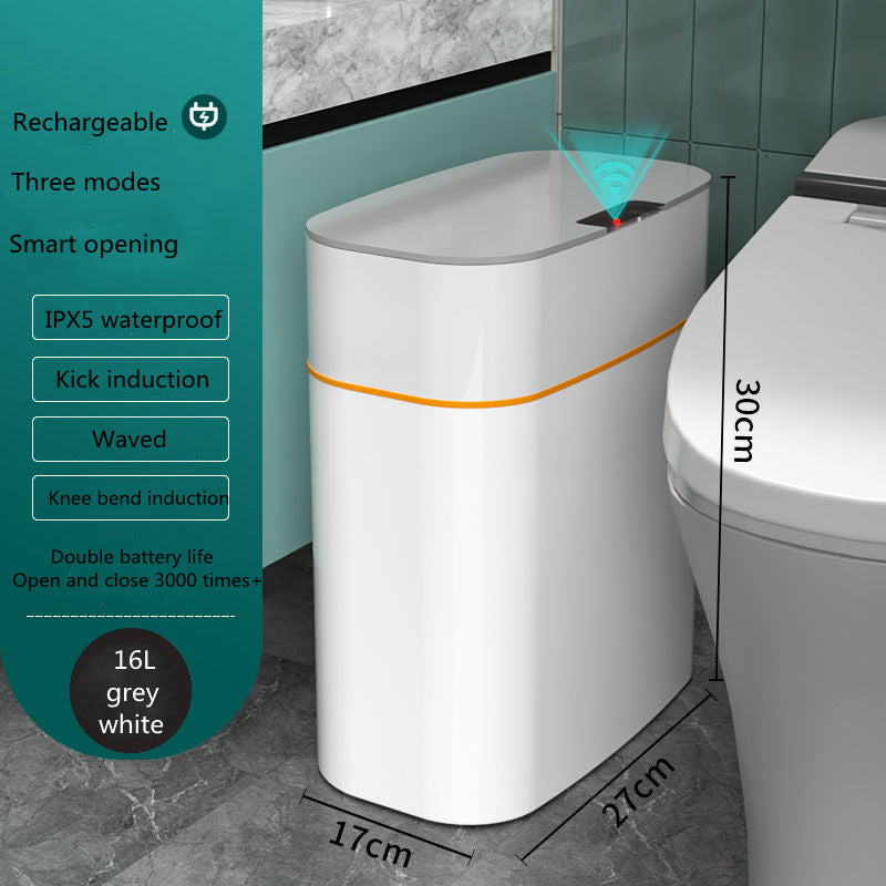 Smart Trash Can with Lid - Automatic Induction Dustbin for Bedroom, Living Room, Kitchen, and Car