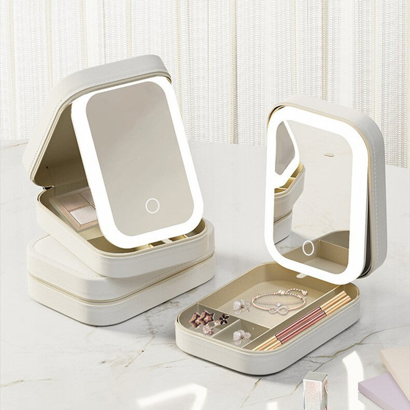 Smart LED Makeup Mirror with Storage – Your Beauty Companion!