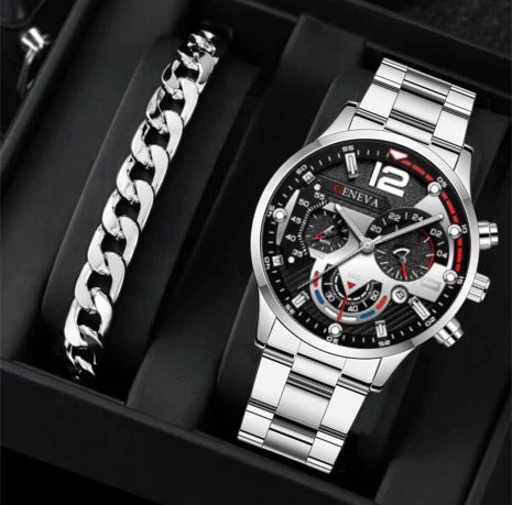 Elegant Men's Bracelet & Watch Set – Timeless Business Style