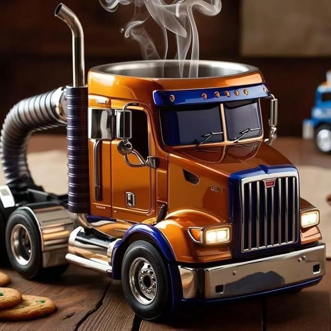 Durable Semi-Truck Shaped Coffee Mug: Handcrafted Semi-Trailer Design for Family and Truck Enthusiasts