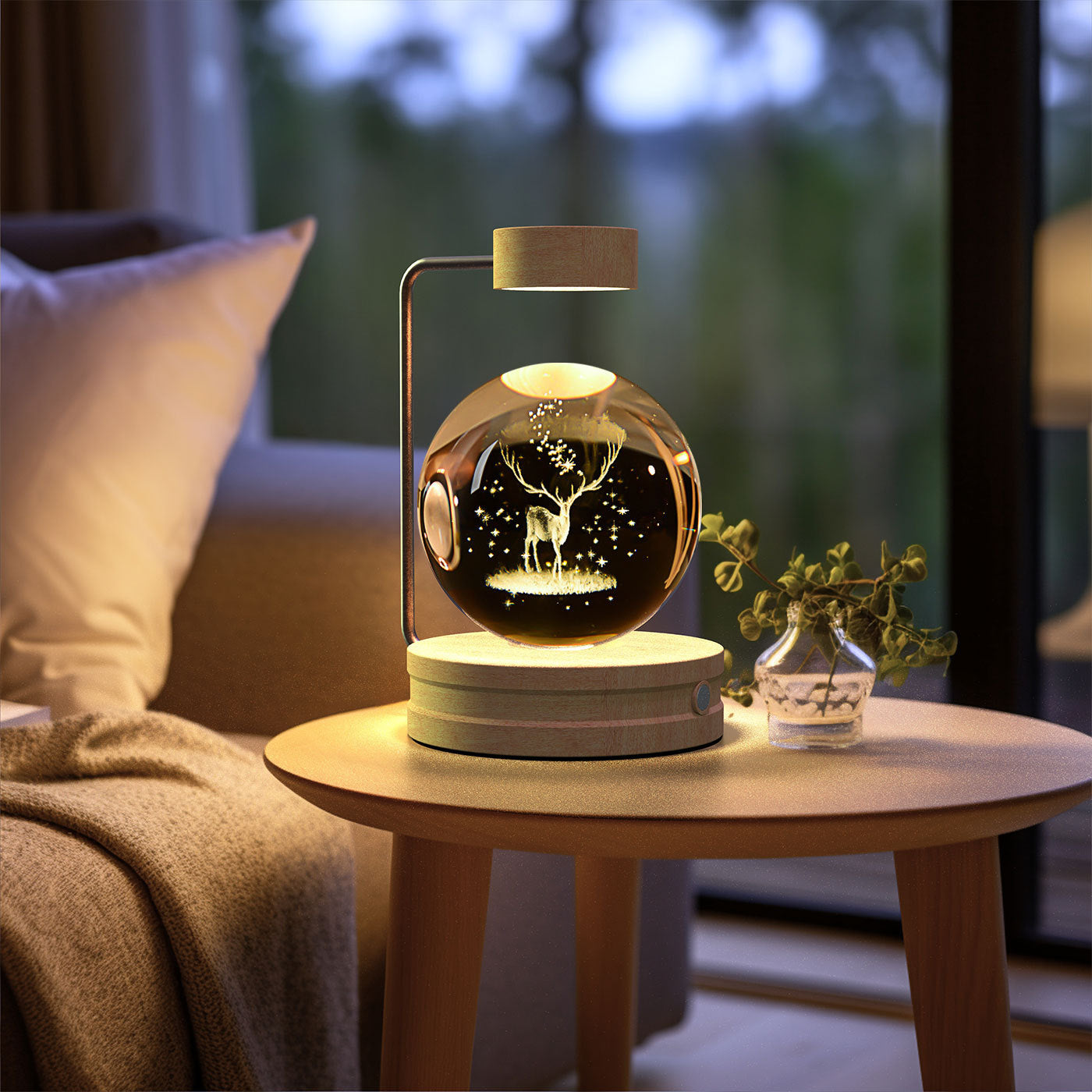 Crystal Ball Cosmic Dinosaur Night Light - USB-Powered Warm Bedside Lamp, Indoor Decorative Light, Perfect Birthday Gift for Kids and Adults