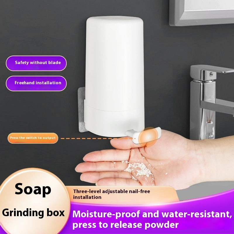 Wall-Mounted Soap Grinder Dispenser: Dry Soap Powder Organizer for Kitchen, Office, Gym, and Hotel Use