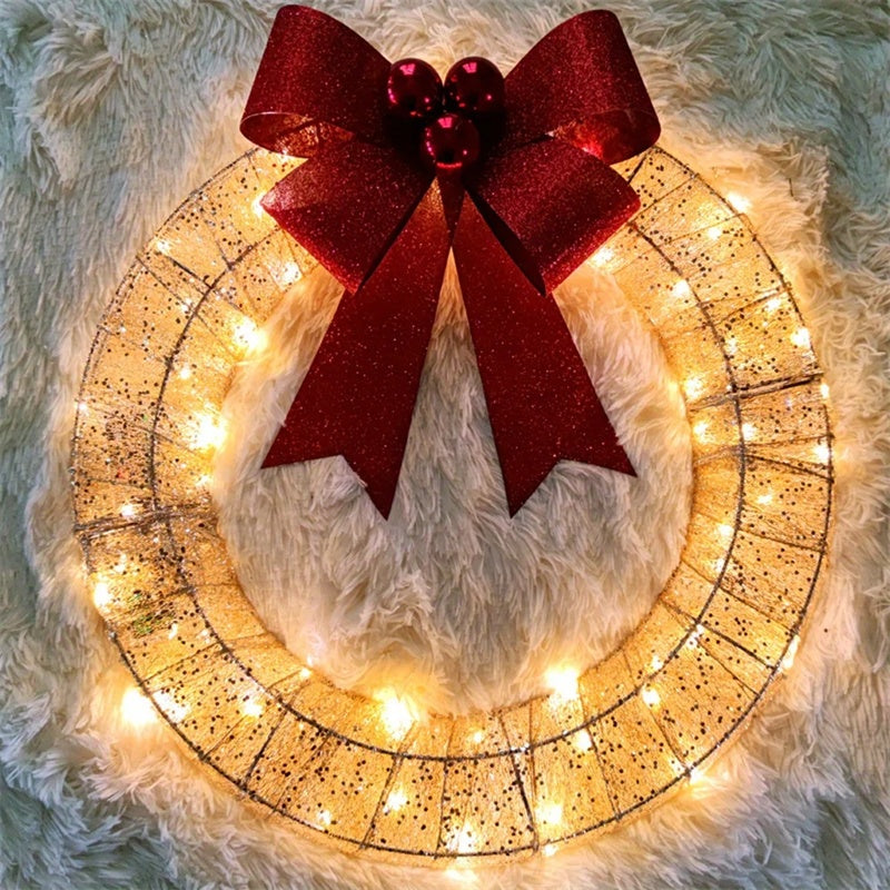 Elegant LED Christmas Wreath – Festive & Luxurious Holiday Decor!