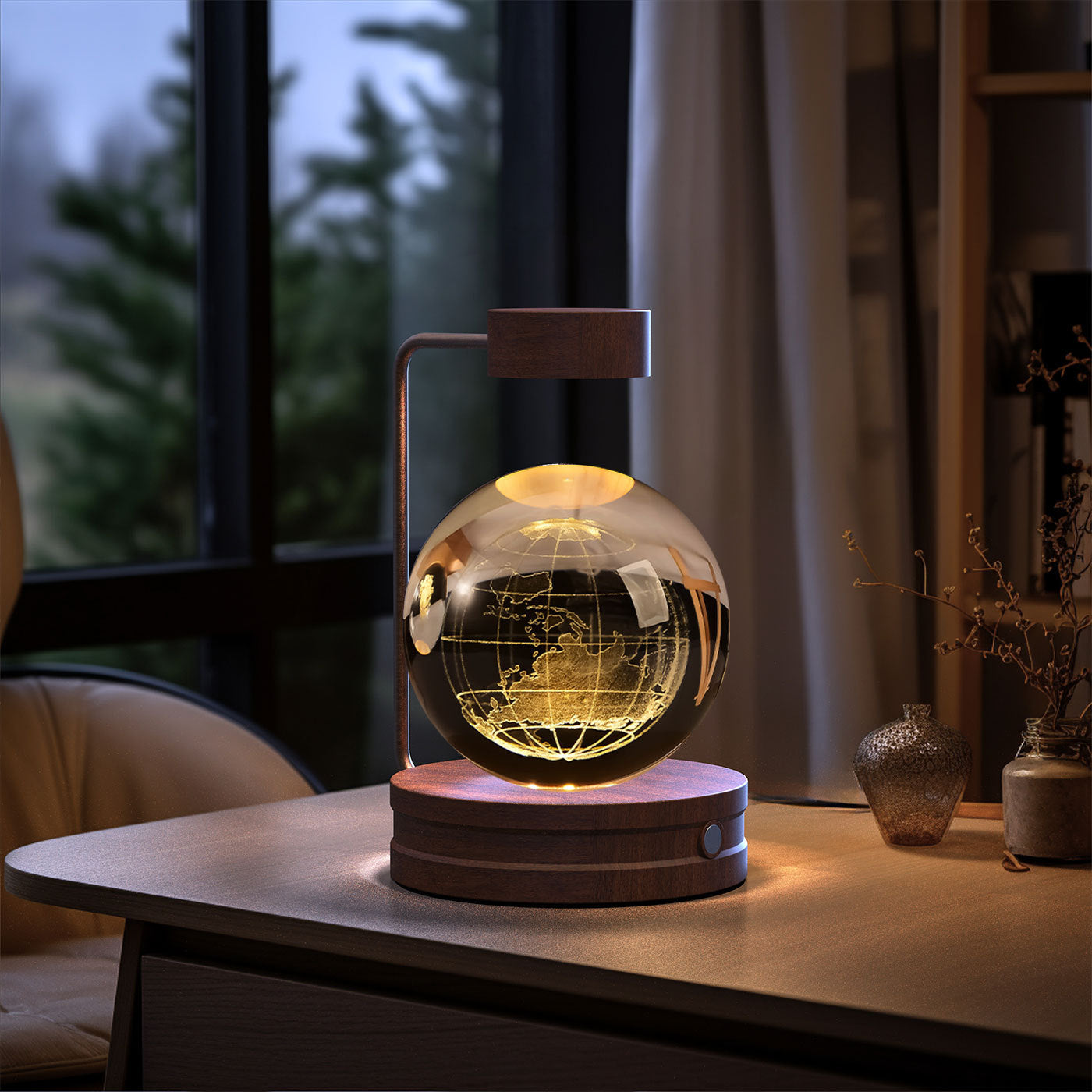 Crystal Ball Cosmic Dinosaur Night Light - USB-Powered Warm Bedside Lamp, Indoor Decorative Light, Perfect Birthday Gift for Kids and Adults