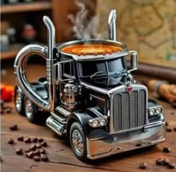 Durable Semi-Truck Shaped Coffee Mug: Handcrafted Semi-Trailer Design for Family and Truck Enthusiasts