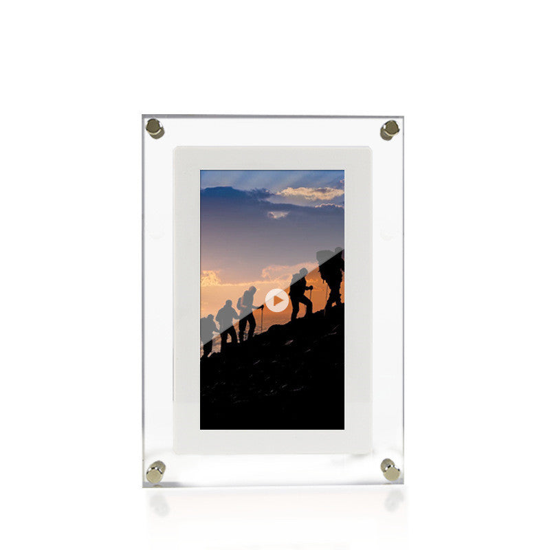 Acrylic Digital Picture Frame: 1GB Vertical Display with Type-C & Battery, Perfect Gift for Loved Ones