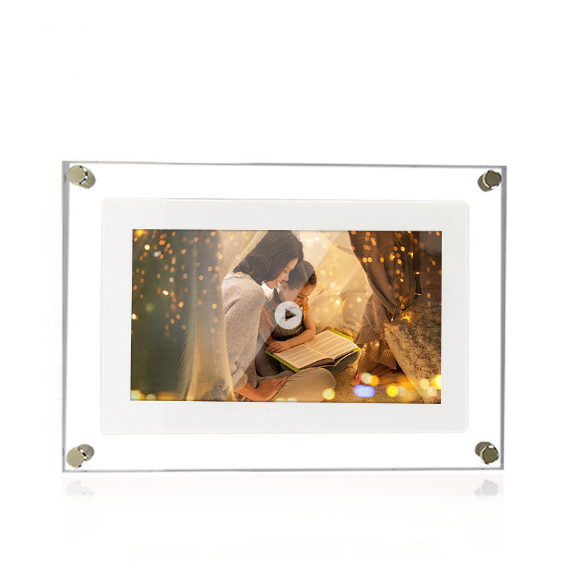 Acrylic Digital Picture Frame: 1GB Vertical Display with Type-C & Battery, Perfect Gift for Loved Ones