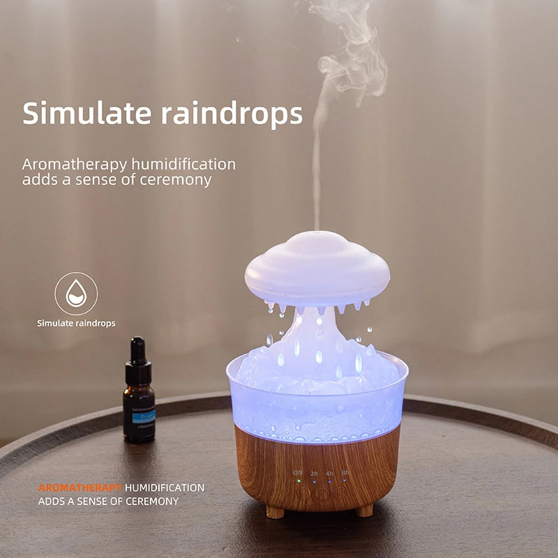 Rain Cloud Humidifier & Aromatherapy Diffuser – Relaxing Rain Sounds & Essential Oil Diffusion