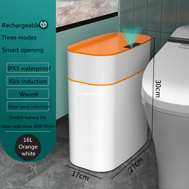 Smart Trash Can with Lid - Automatic Induction Dustbin for Bedroom, Living Room, Kitchen, and Car